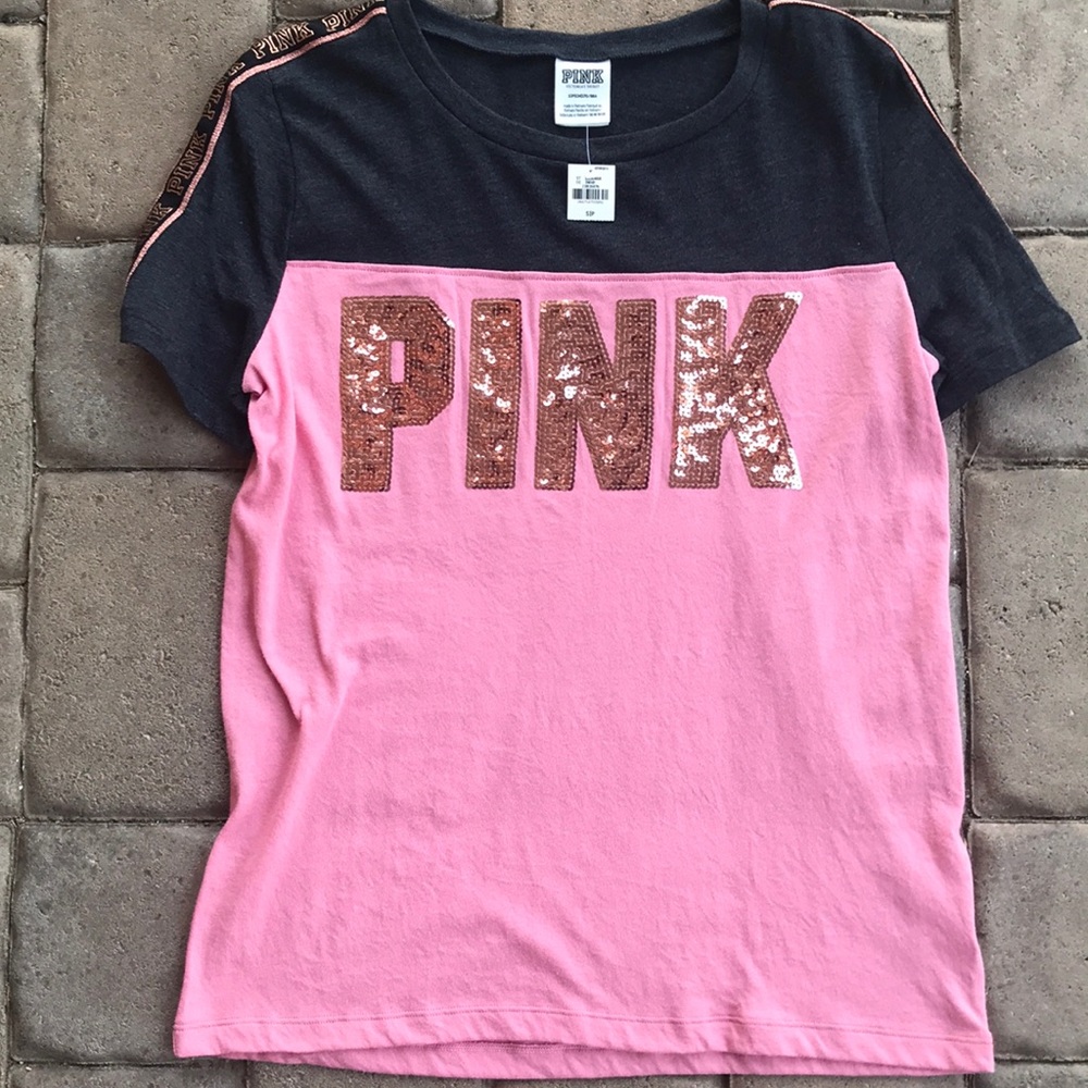 Victoria Secret Pink sequin T-shirt sz S